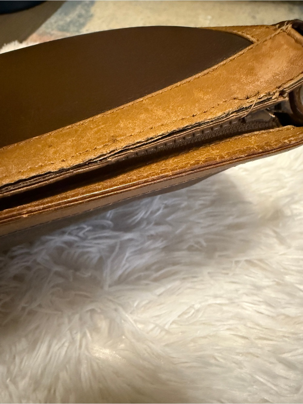Celine Vintage Brown Leather Toiletry Bag with Tan Trim - Picture 7 of 11